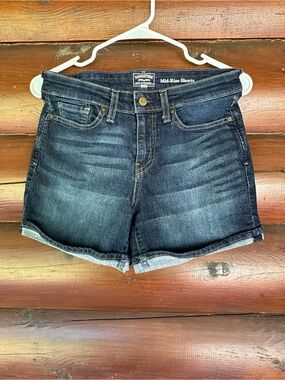 Levi's Dark Blue Mid-Rise Denim Jean Shorts